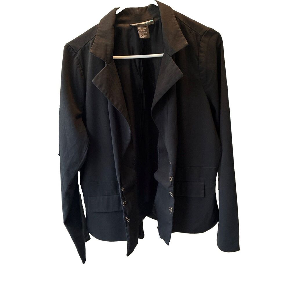 Requirements Women’s Black VTG Plus Size 2 X Structured Pleats Back Blazer